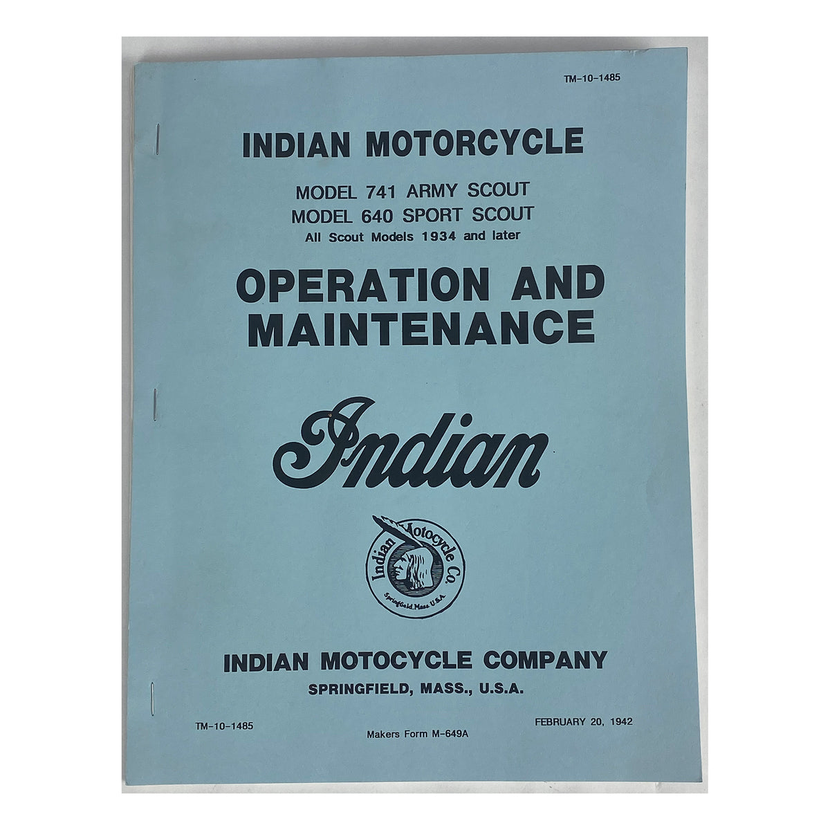 741 & Sport Scout Operation & Maintenance Manual Kiwi Indian