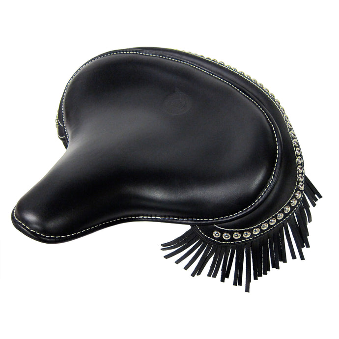 Solo Seat - Black with Fringe and Rolled Edge