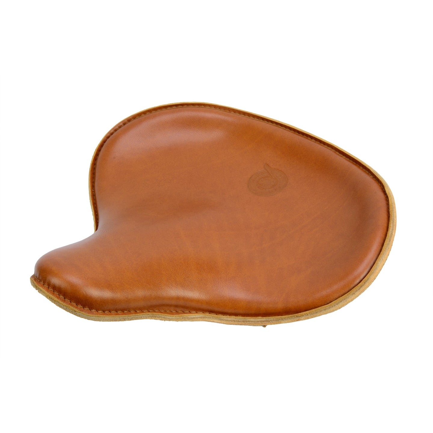 Solo Seat - Tan Plain with Raw Edge and Thin Padding